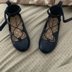 NWOT.  Navy ballet lace shoes with Velcro strap.